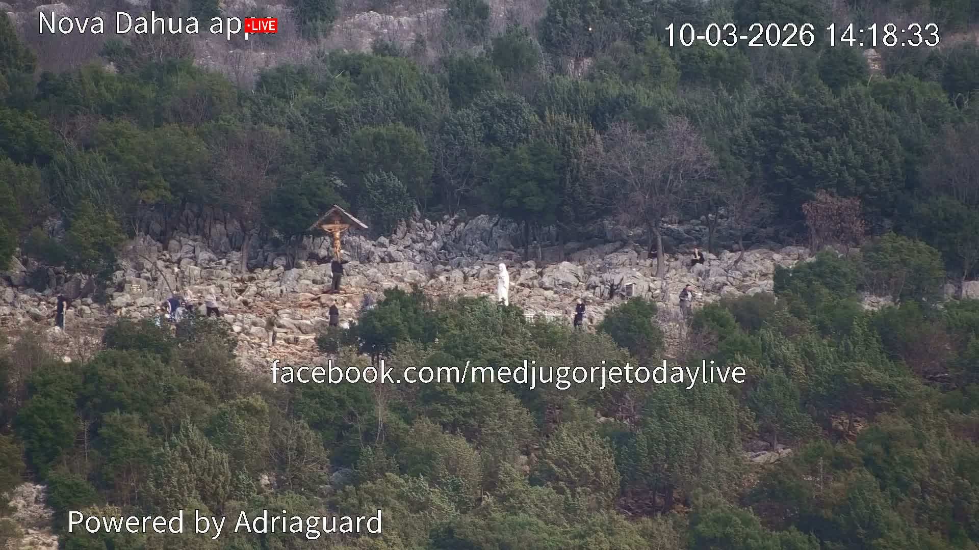 Medjugorje, Apparition Hill Prayer Area Live Cam - Bijakovici, Citluk, Herzegovina-Neretva, Federation of Bosnia and Herzegovina, Bosnia and Herzegovina