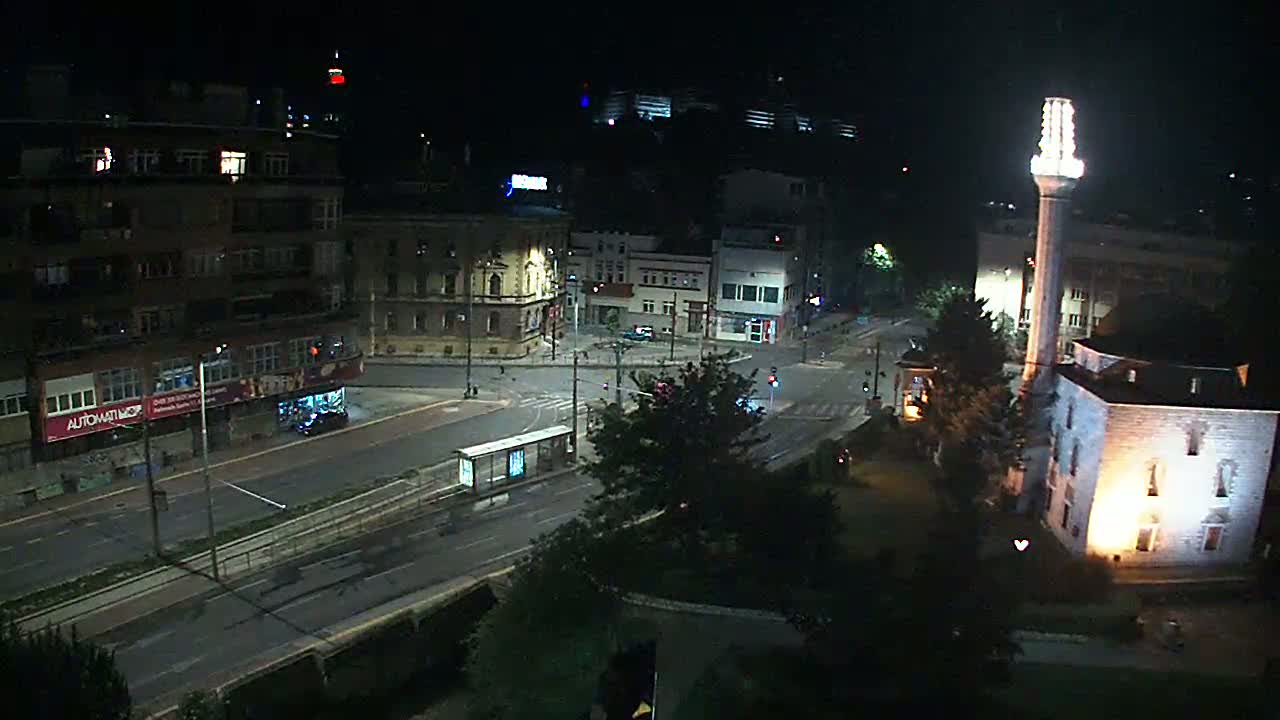 Općina ( Municipality ) Centar Sarajevo Hamza HumeMarsala Tita St Junction & Alipasina Mosque Live Cam - Centar, Sarajevo, Federation of Bosnia and Herzegovina,  Bosnia and Herzegovina 