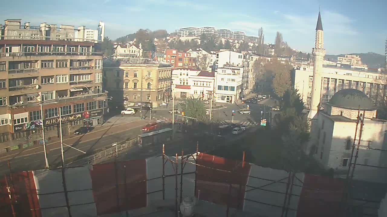 Općina ( Municipality ) Centar Sarajevo Hamza HumeMarsala Tita St Junction & Alipasina Mosque Live Cam - Centar, Sarajevo, Federation of Bosnia and Herzegovina,  Bosnia and Herzegovina 