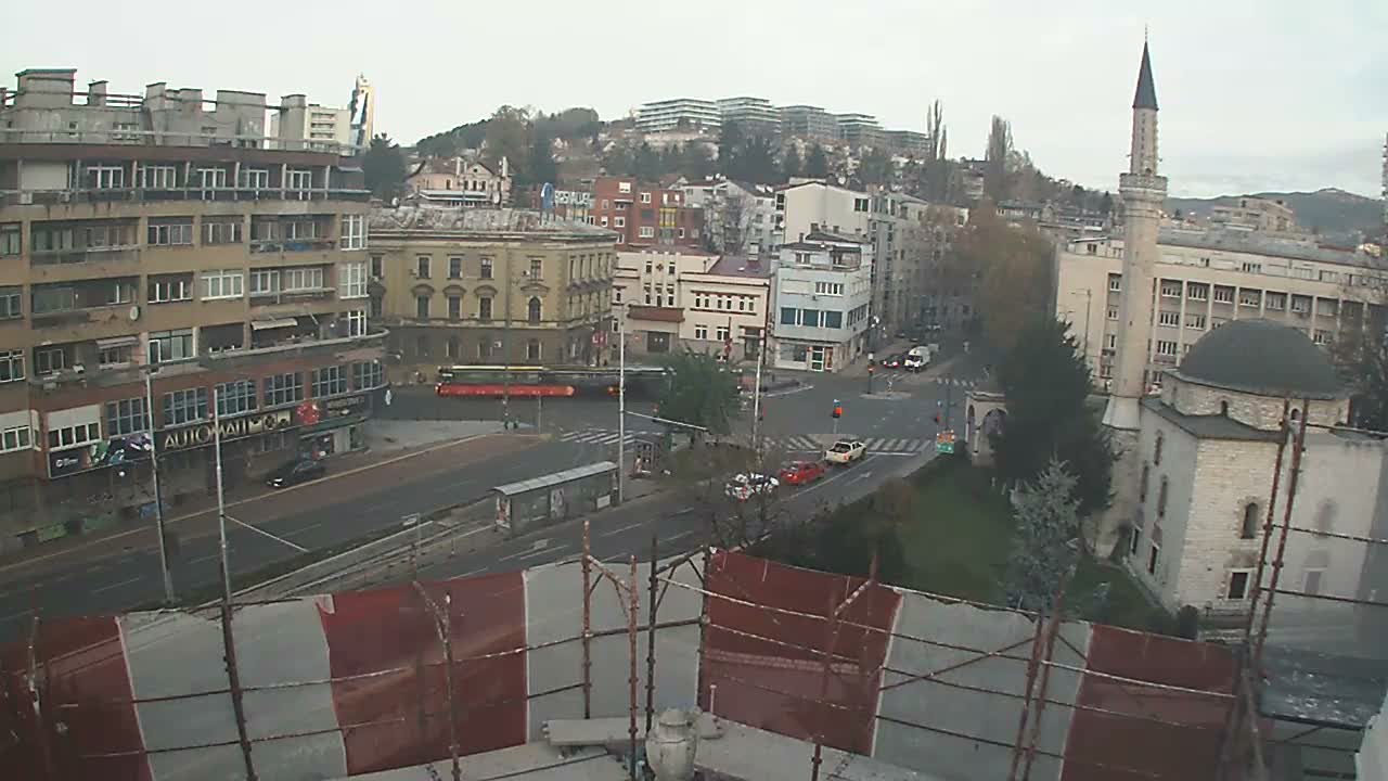 Općina ( Municipality ) Centar Sarajevo Hamza HumeMarsala Tita St Junction & Alipasina Mosque Live Cam - Centar, Sarajevo, Federation of Bosnia and Herzegovina,  Bosnia and Herzegovina 