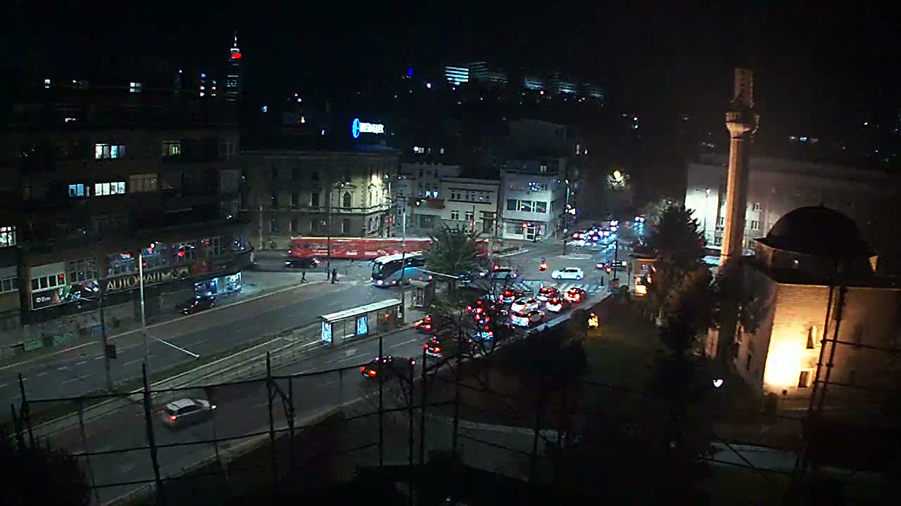 Općina ( Municipality ) Centar Sarajevo Hamza HumeMarsala Tita St Junction & Alipasina Mosque Live Cam - Centar, Sarajevo, Federation of Bosnia and Herzegovina,  Bosnia and Herzegovina 