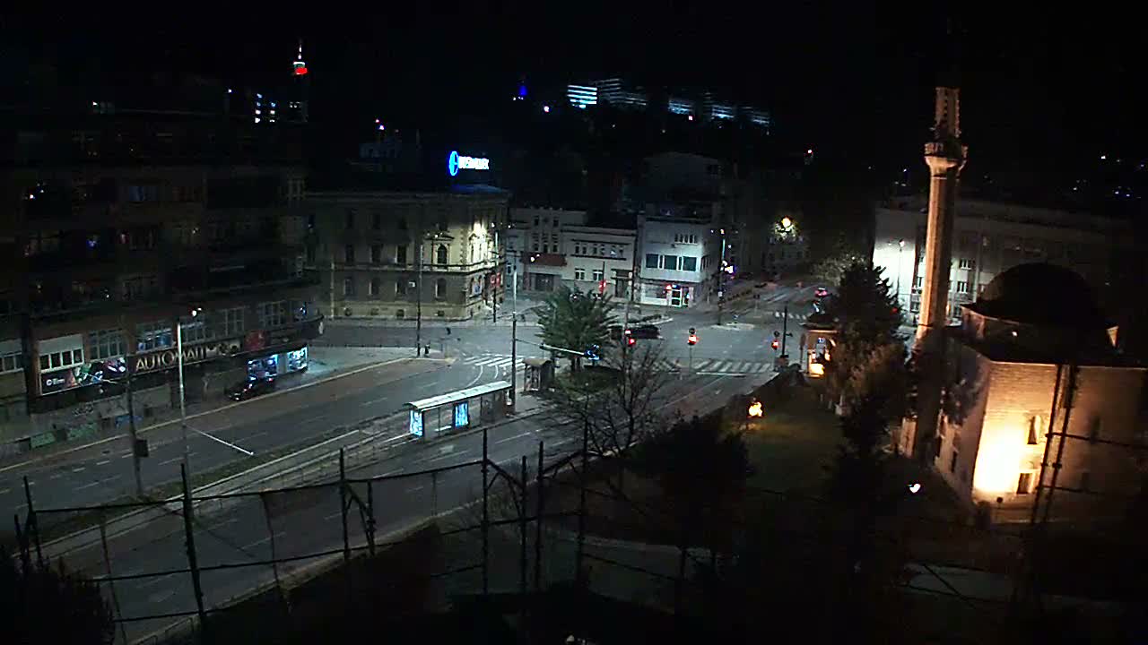 Općina ( Municipality ) Centar Sarajevo Hamza HumeMarsala Tita St Junction & Alipasina Mosque Live Cam - Centar, Sarajevo, Federation of Bosnia and Herzegovina,  Bosnia and Herzegovina 