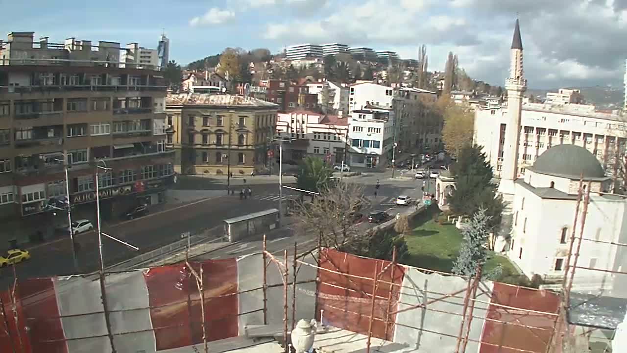 Općina ( Municipality ) Centar Sarajevo Hamza HumeMarsala Tita St Junction & Alipasina Mosque Live Cam - Centar, Sarajevo, Federation of Bosnia and Herzegovina,  Bosnia and Herzegovina 