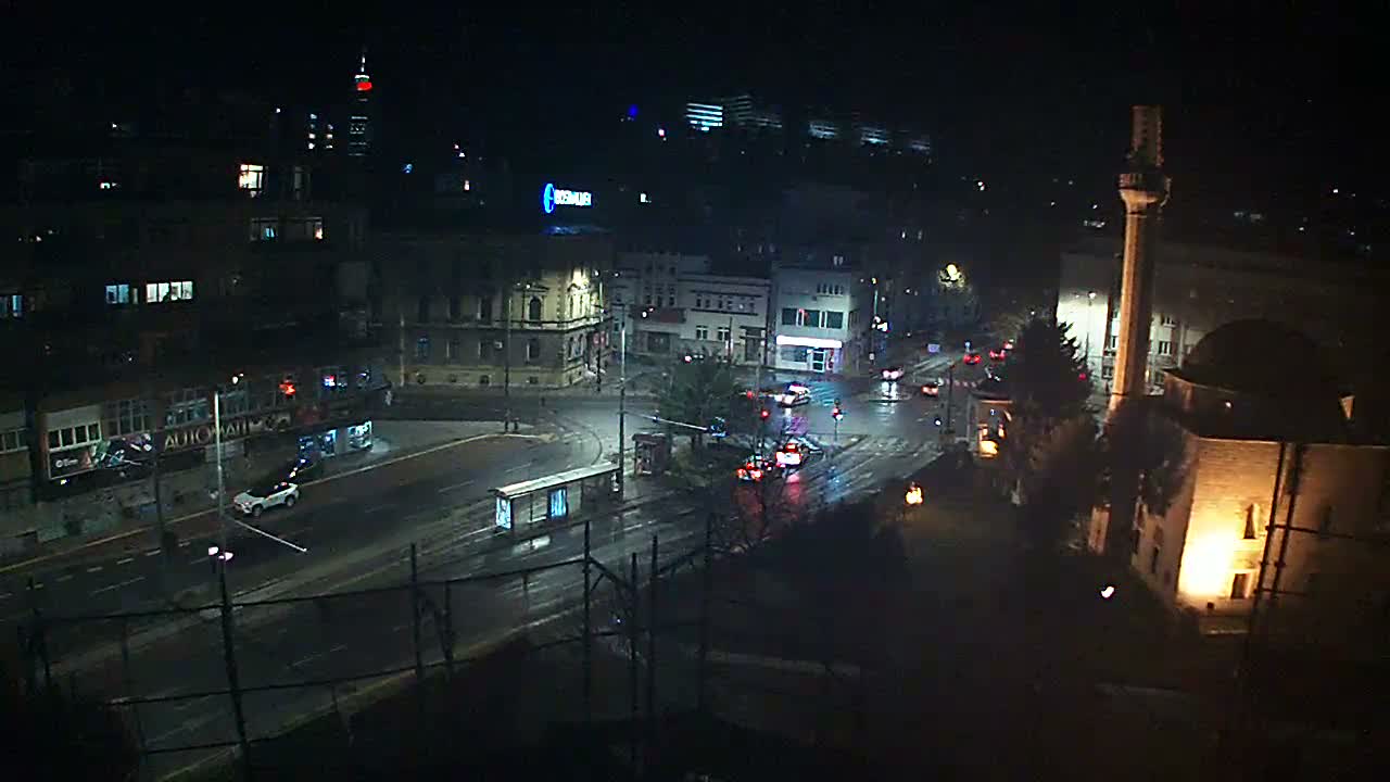 Općina ( Municipality ) Centar Sarajevo Hamza HumeMarsala Tita St Junction & Alipasina Mosque Live Cam - Centar, Sarajevo, Federation of Bosnia and Herzegovina,  Bosnia and Herzegovina 