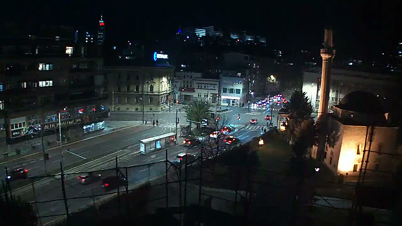 Općina ( Municipality ) Centar Sarajevo Hamza HumeMarsala Tita St Junction & Alipasina Mosque Live Cam - Centar, Sarajevo, Federation of Bosnia and Herzegovina,  Bosnia and Herzegovina 