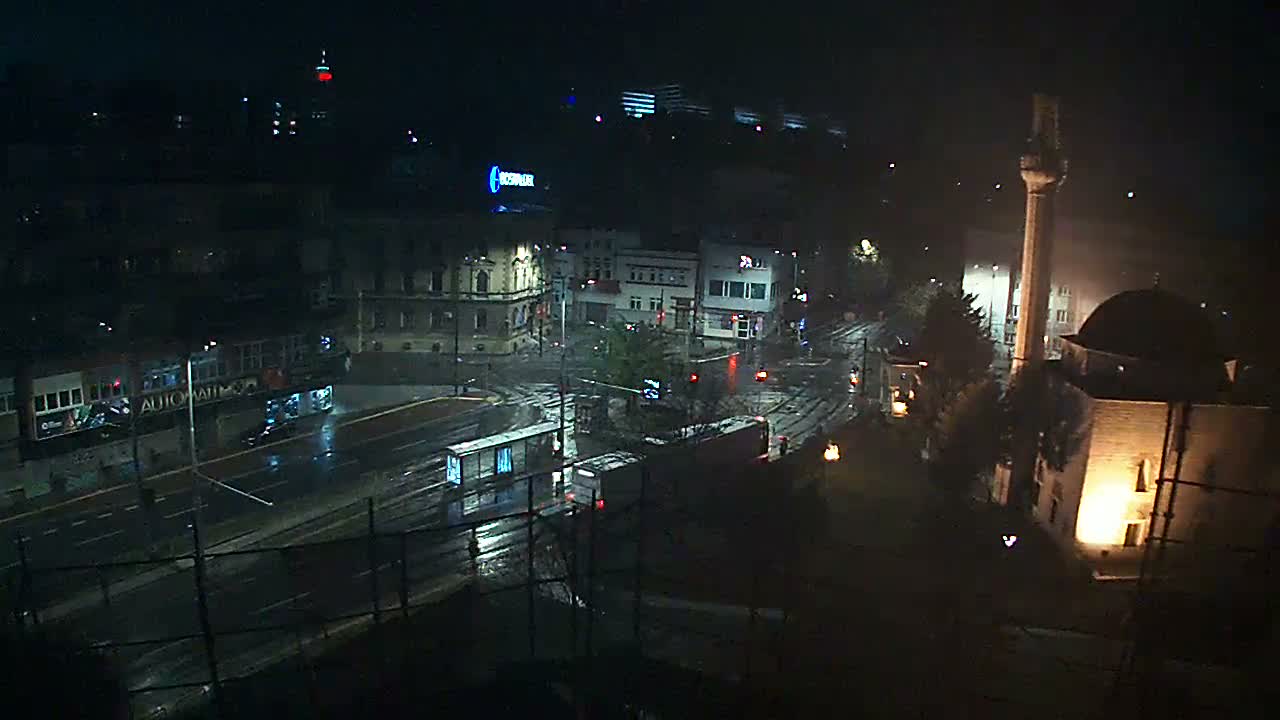 Općina ( Municipality ) Centar Sarajevo Hamza HumeMarsala Tita St Junction & Alipasina Mosque Live Cam - Centar, Sarajevo, Federation of Bosnia and Herzegovina,  Bosnia and Herzegovina 