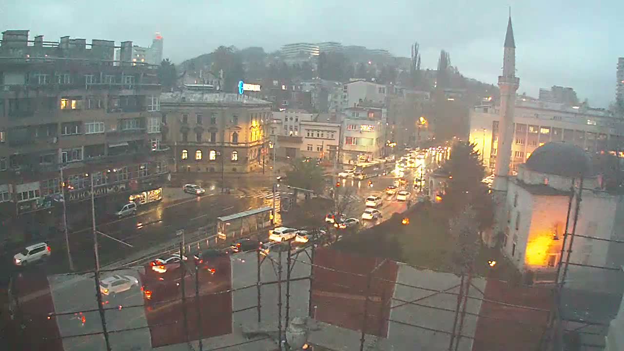 Općina ( Municipality ) Centar Sarajevo Hamza HumeMarsala Tita St Junction & Alipasina Mosque Live Cam - Centar, Sarajevo, Federation of Bosnia and Herzegovina,  Bosnia and Herzegovina 
