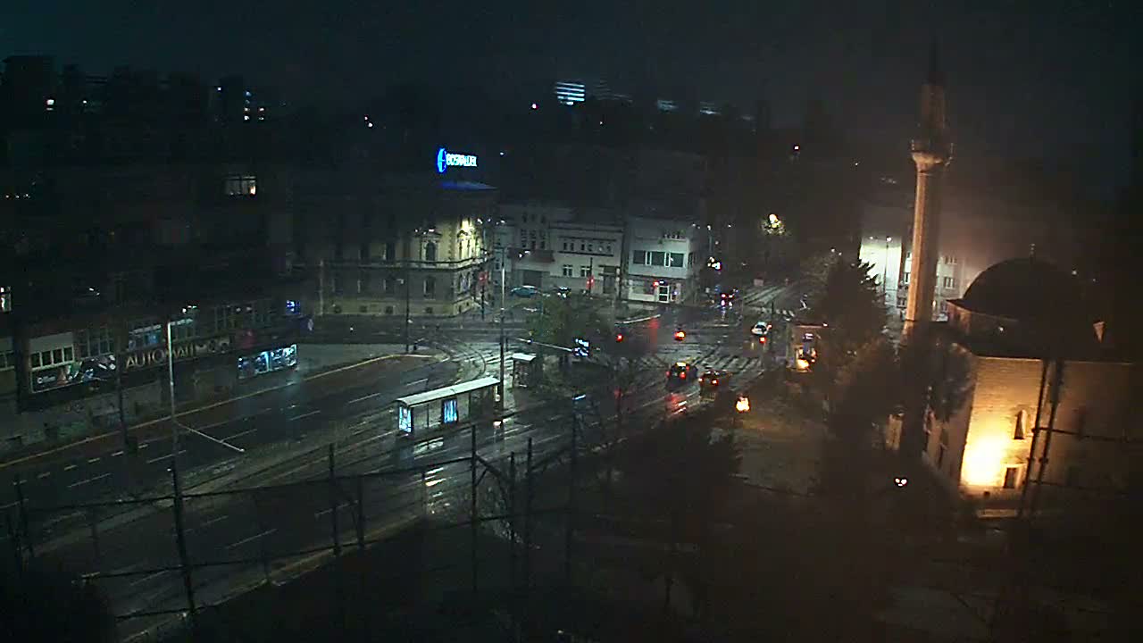 Općina ( Municipality ) Centar Sarajevo Hamza HumeMarsala Tita St Junction & Alipasina Mosque Live Cam - Centar, Sarajevo, Federation of Bosnia and Herzegovina,  Bosnia and Herzegovina 