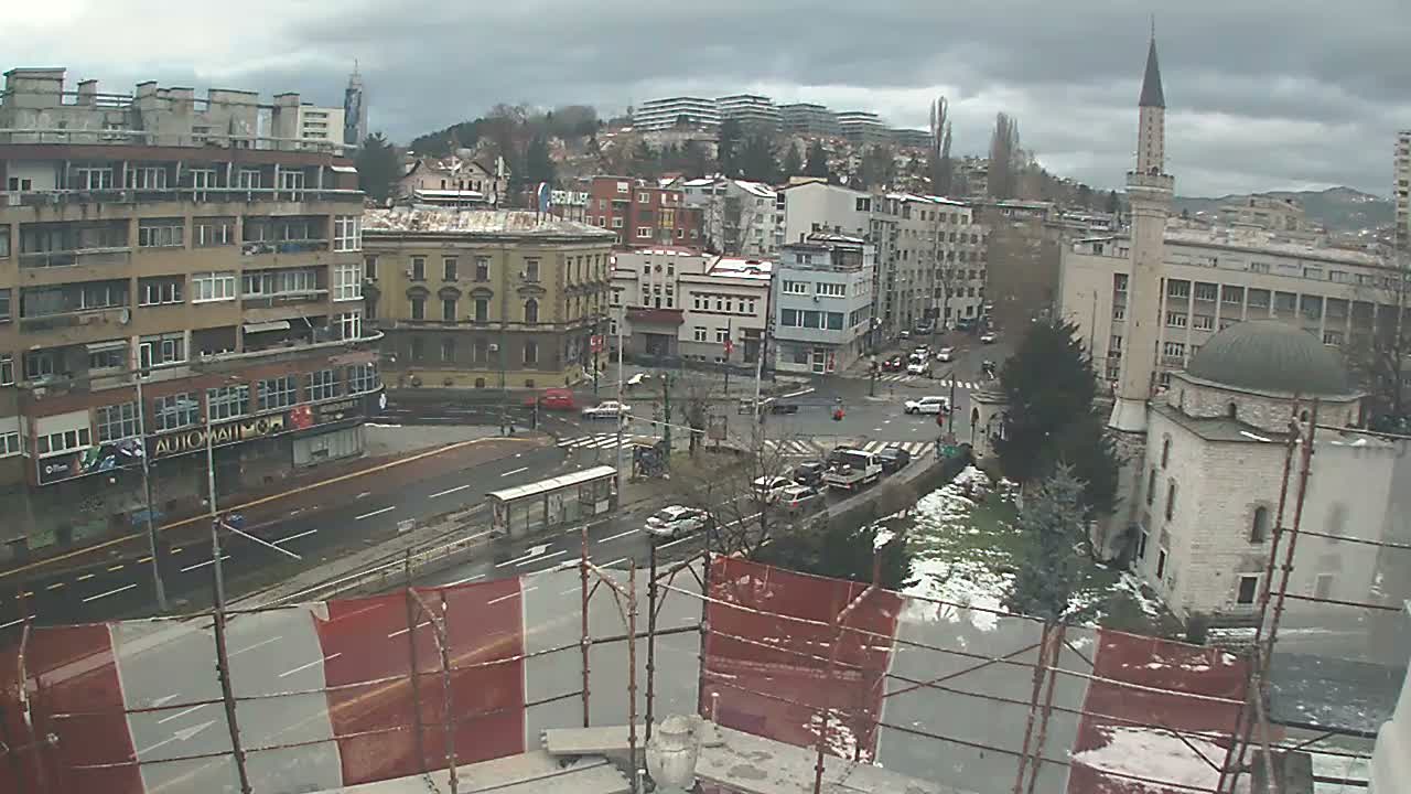 Općina ( Municipality ) Centar Sarajevo Hamza HumeMarsala Tita St Junction & Alipasina Mosque Live Cam - Centar, Sarajevo, Federation of Bosnia and Herzegovina,  Bosnia and Herzegovina 