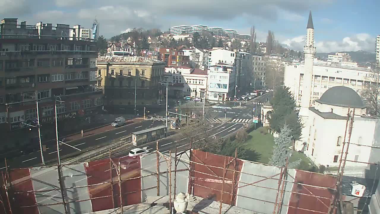 Općina ( Municipality ) Centar Sarajevo Hamza HumeMarsala Tita St Junction & Alipasina Mosque Live Cam - Centar, Sarajevo, Federation of Bosnia and Herzegovina,  Bosnia and Herzegovina 