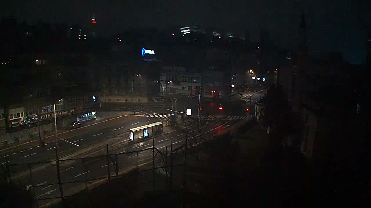 Općina ( Municipality ) Centar Sarajevo Hamza HumeMarsala Tita St Junction & Alipasina Mosque Live Cam - Centar, Sarajevo, Federation of Bosnia and Herzegovina,  Bosnia and Herzegovina 