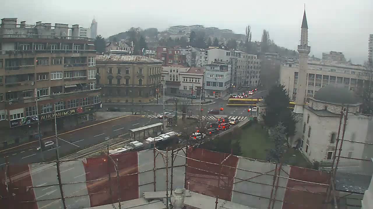 Općina ( Municipality ) Centar Sarajevo Hamza HumeMarsala Tita St Junction & Alipasina Mosque Live Cam - Centar, Sarajevo, Federation of Bosnia and Herzegovina,  Bosnia and Herzegovina 