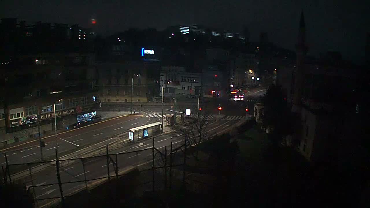 Općina ( Municipality ) Centar Sarajevo Hamza HumeMarsala Tita St Junction & Alipasina Mosque Live Cam - Centar, Sarajevo, Federation of Bosnia and Herzegovina,  Bosnia and Herzegovina 