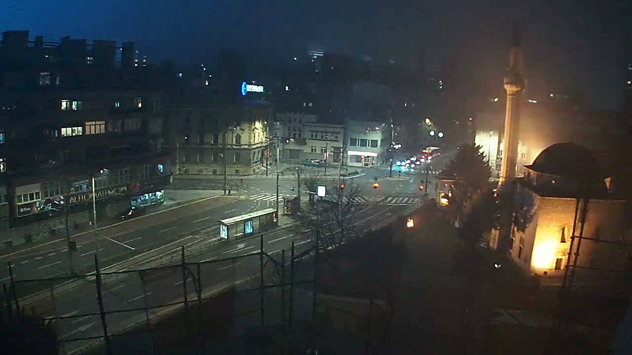 Općina ( Municipality ) Centar Sarajevo Hamza HumeMarsala Tita St Junction & Alipasina Mosque Live Cam - Centar, Sarajevo, Federation of Bosnia and Herzegovina,  Bosnia and Herzegovina 