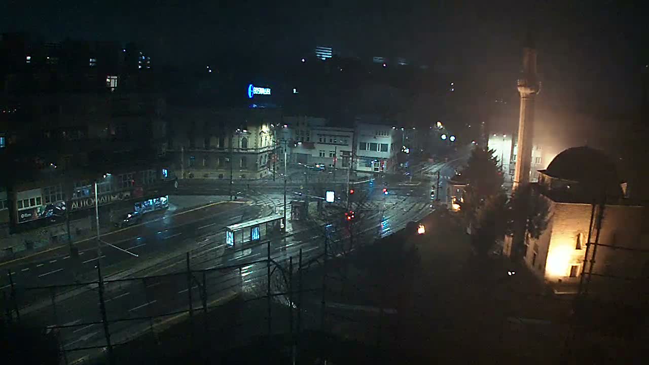 Općina ( Municipality ) Centar Sarajevo Hamza HumeMarsala Tita St Junction & Alipasina Mosque Live Cam - Centar, Sarajevo, Federation of Bosnia and Herzegovina,  Bosnia and Herzegovina 