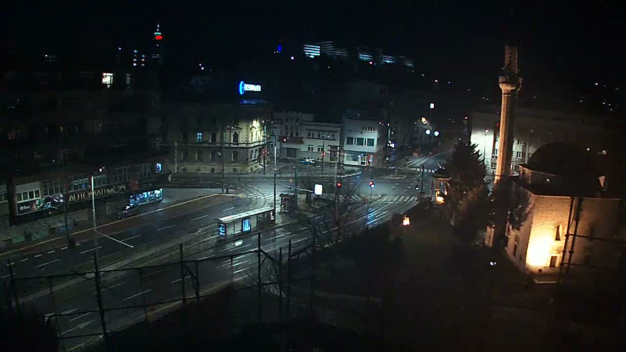 Općina ( Municipality ) Centar Sarajevo Hamza HumeMarsala Tita St Junction & Alipasina Mosque Live Cam - Centar, Sarajevo, Federation of Bosnia and Herzegovina,  Bosnia and Herzegovina 