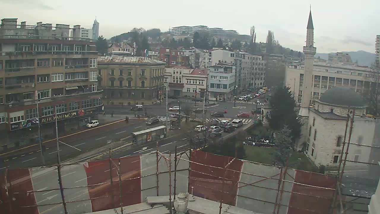 Općina ( Municipality ) Centar Sarajevo Hamza HumeMarsala Tita St Junction & Alipasina Mosque Live Cam - Centar, Sarajevo, Federation of Bosnia and Herzegovina,  Bosnia and Herzegovina 