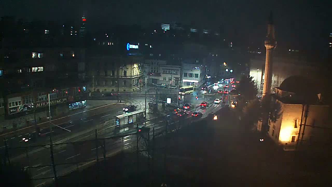 Općina ( Municipality ) Centar Sarajevo Hamza HumeMarsala Tita St Junction & Alipasina Mosque Live Cam - Centar, Sarajevo, Federation of Bosnia and Herzegovina,  Bosnia and Herzegovina 
