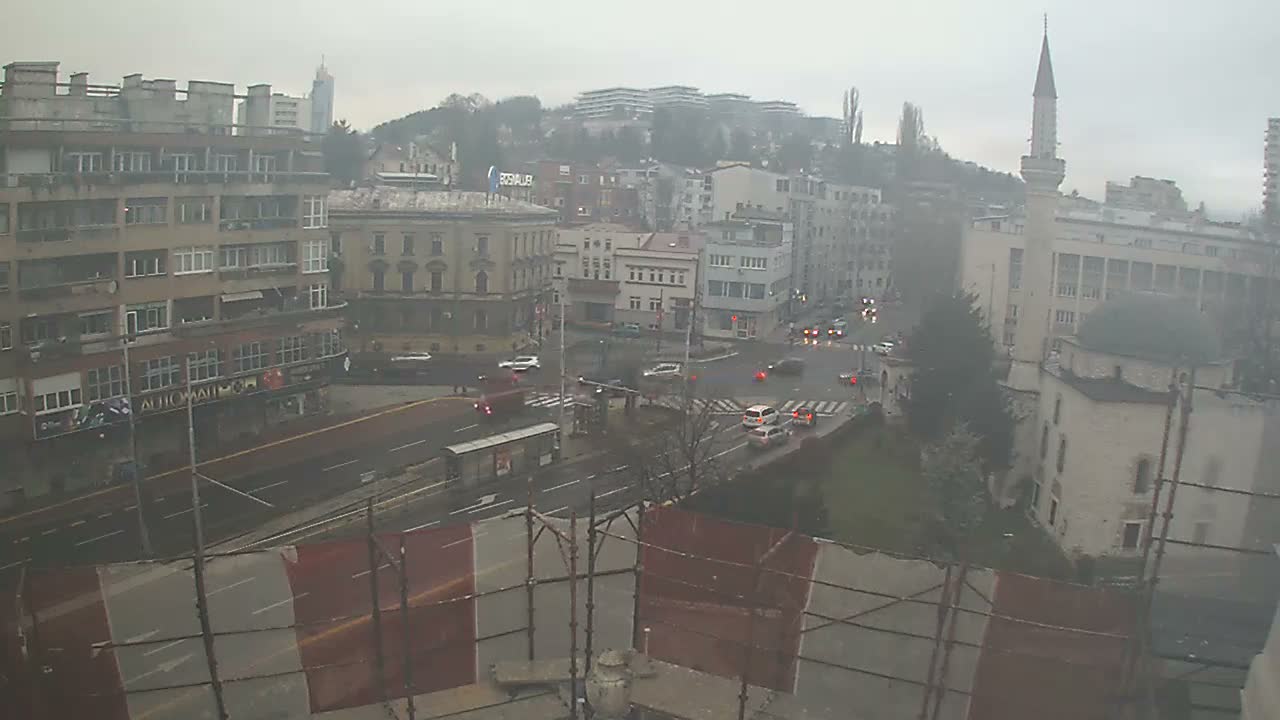 Općina ( Municipality ) Centar Sarajevo Hamza HumeMarsala Tita St Junction & Alipasina Mosque Live Cam - Centar, Sarajevo, Federation of Bosnia and Herzegovina,  Bosnia and Herzegovina 