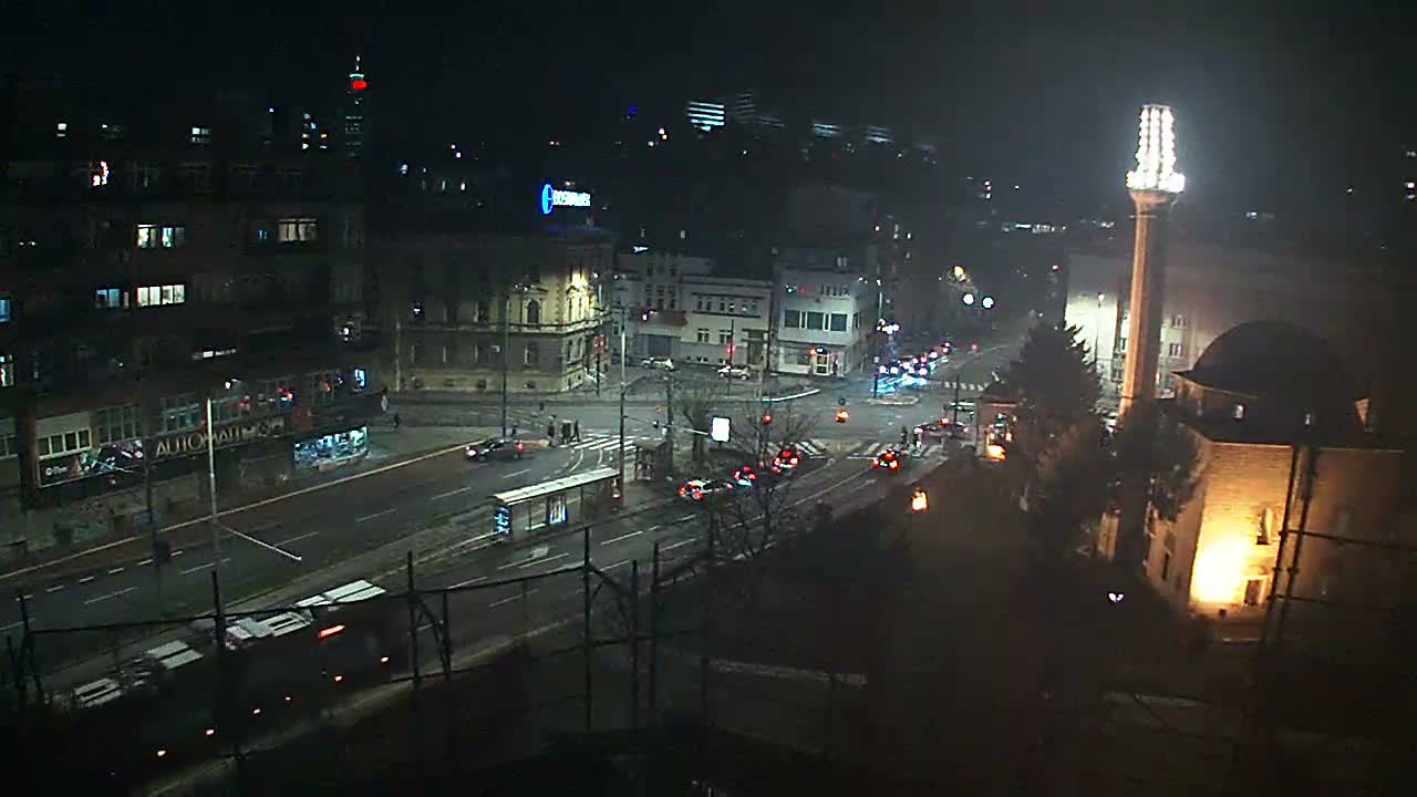 Općina ( Municipality ) Centar Sarajevo Hamza HumeMarsala Tita St Junction & Alipasina Mosque Live Cam - Centar, Sarajevo, Federation of Bosnia and Herzegovina,  Bosnia and Herzegovina 