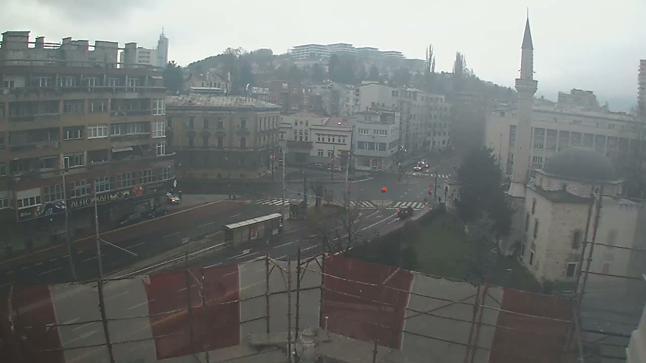 Općina ( Municipality ) Centar Sarajevo Hamza HumeMarsala Tita St Junction & Alipasina Mosque Live Cam - Centar, Sarajevo, Federation of Bosnia and Herzegovina,  Bosnia and Herzegovina 