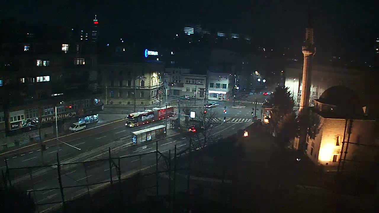 Općina ( Municipality ) Centar Sarajevo Hamza HumeMarsala Tita St Junction & Alipasina Mosque Live Cam - Centar, Sarajevo, Federation of Bosnia and Herzegovina,  Bosnia and Herzegovina 