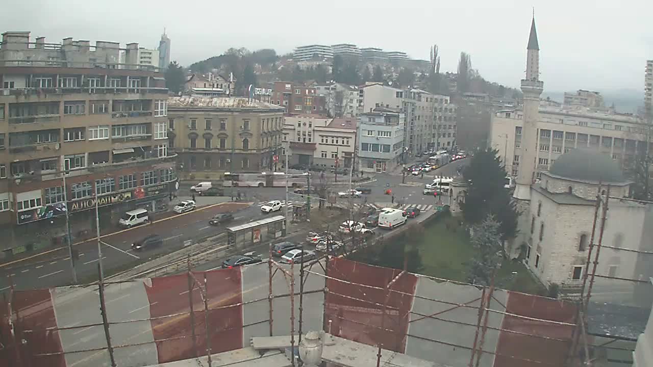 Općina ( Municipality ) Centar Sarajevo Hamza HumeMarsala Tita St Junction & Alipasina Mosque Live Cam - Centar, Sarajevo, Federation of Bosnia and Herzegovina,  Bosnia and Herzegovina 