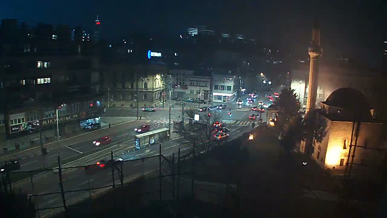 Općina ( Municipality ) Centar Sarajevo Hamza HumeMarsala Tita St Junction & Alipasina Mosque Live Cam - Centar, Sarajevo, Federation of Bosnia and Herzegovina,  Bosnia and Herzegovina 