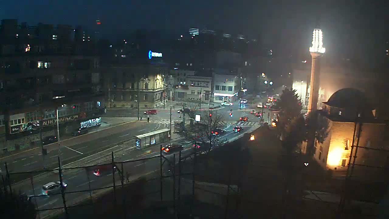 Općina ( Municipality ) Centar Sarajevo Hamza HumeMarsala Tita St Junction & Alipasina Mosque Live Cam - Centar, Sarajevo, Federation of Bosnia and Herzegovina,  Bosnia and Herzegovina 
