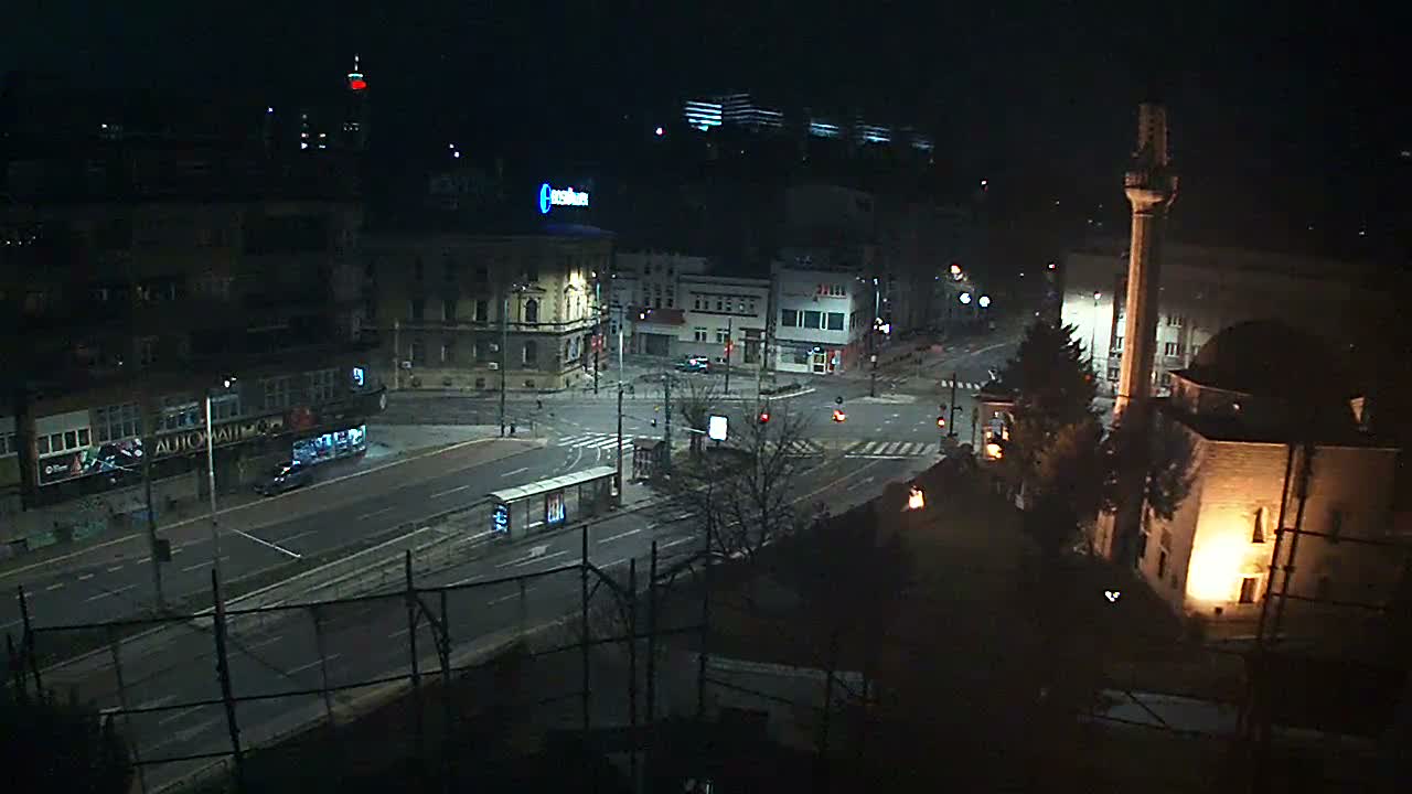 Općina ( Municipality ) Centar Sarajevo Hamza HumeMarsala Tita St Junction & Alipasina Mosque Live Cam - Centar, Sarajevo, Federation of Bosnia and Herzegovina,  Bosnia and Herzegovina 