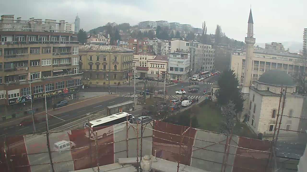 Općina ( Municipality ) Centar Sarajevo Hamza HumeMarsala Tita St Junction & Alipasina Mosque Live Cam - Centar, Sarajevo, Federation of Bosnia and Herzegovina,  Bosnia and Herzegovina 