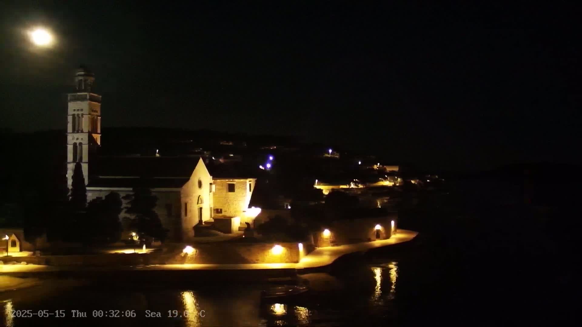 Dalmatia, Hvar Town  & Adriatic Coast Beach Kriza Panaromic Live Cam - Hvar, Grad Hvar, Split-Dalmatia, Croatia