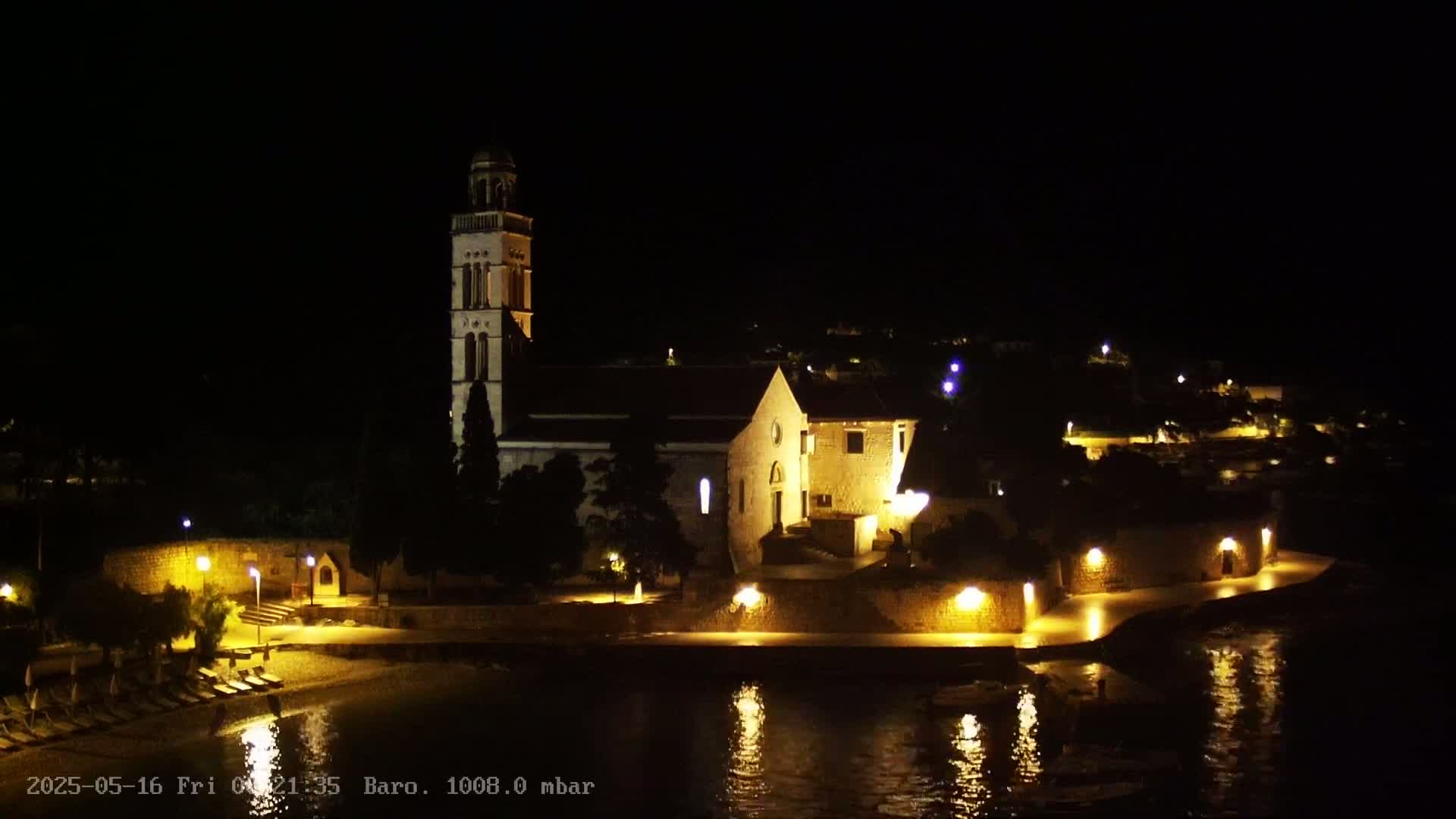 Dalmatia, Hvar Town  & Adriatic Coast Beach Kriza Panaromic Live Cam - Hvar, Grad Hvar, Split-Dalmatia, Croatia