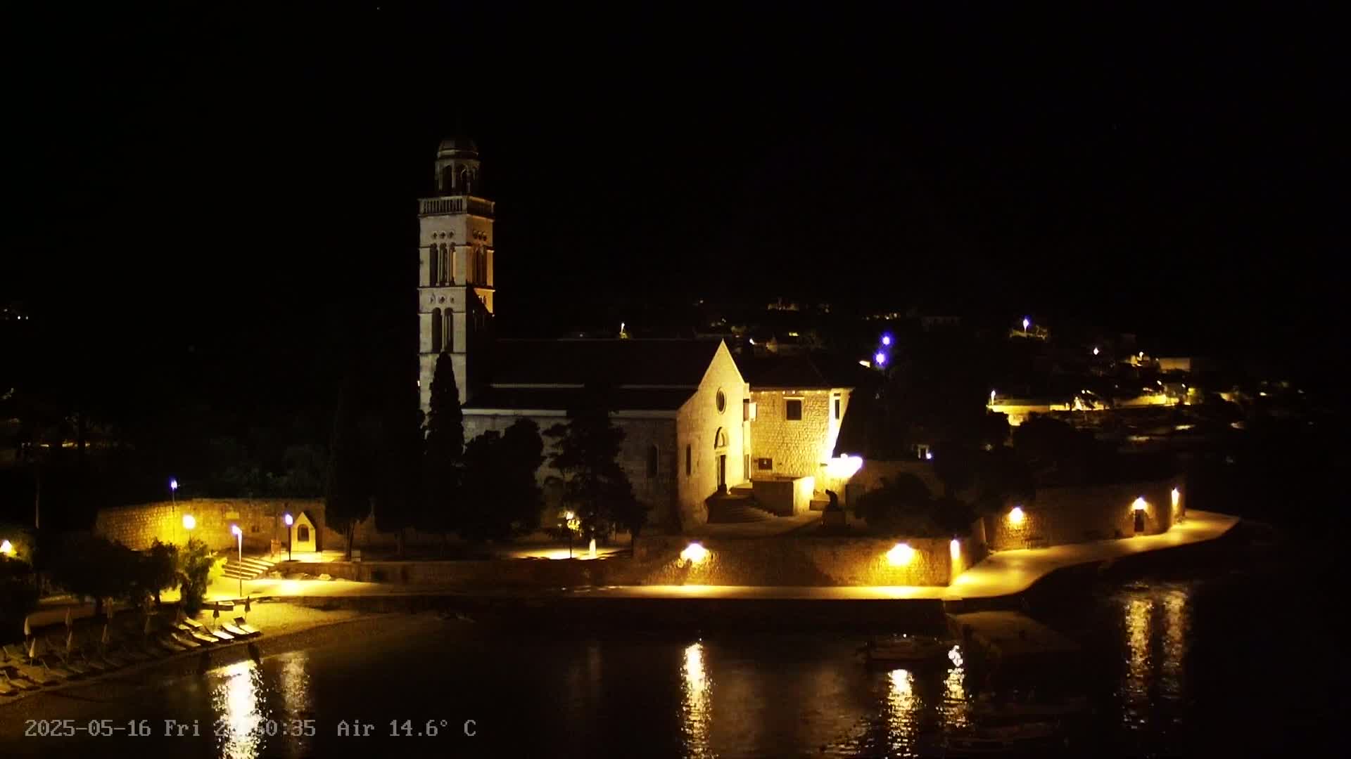 Dalmatia, Hvar Town  & Adriatic Coast Beach Kriza Panaromic Live Cam - Hvar, Grad Hvar, Split-Dalmatia, Croatia