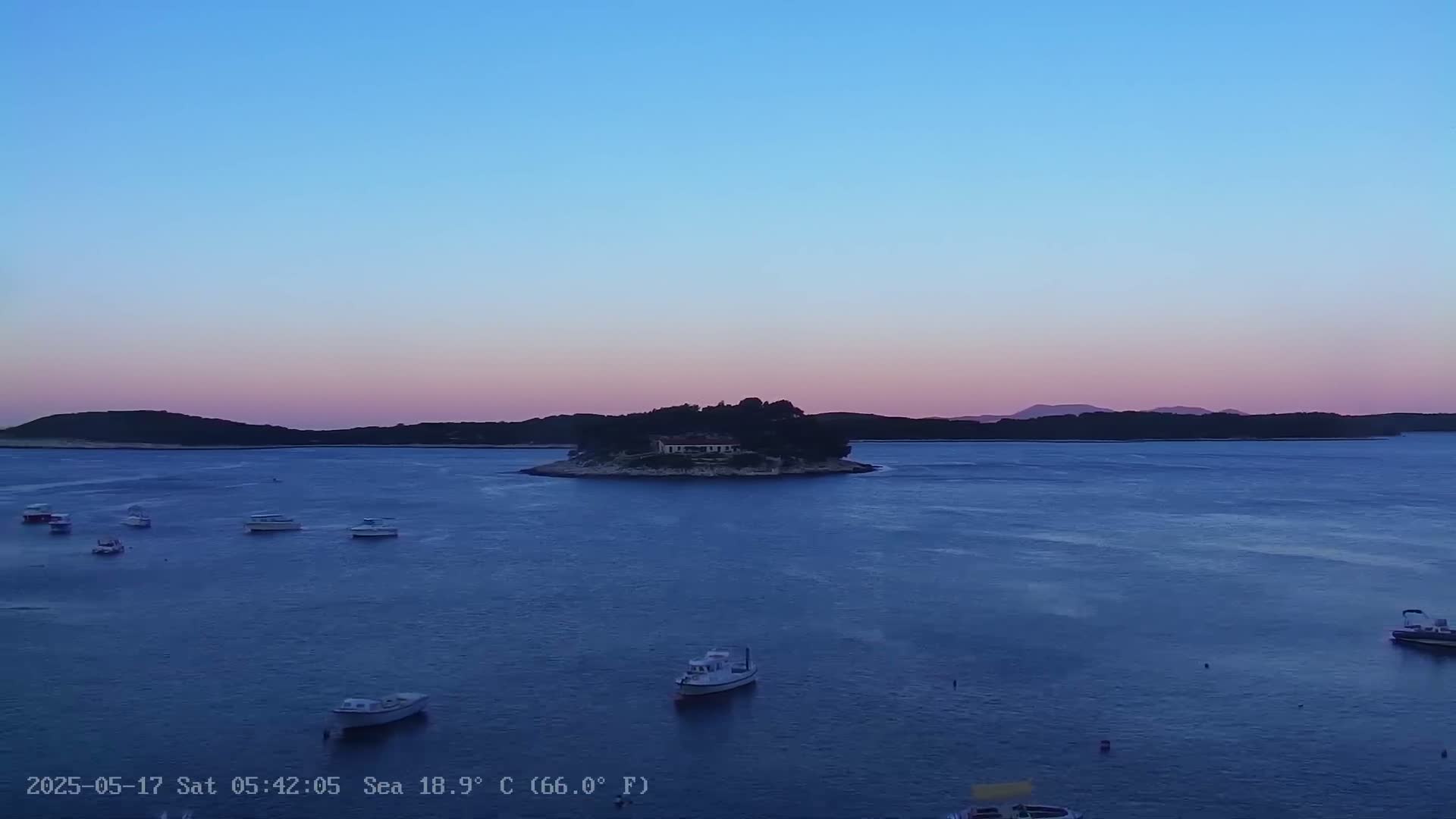 Dalmatia, Hvar Town  & Adriatic Coast Beach Kriza Panaromic Live Cam - Hvar, Grad Hvar, Split-Dalmatia, Croatia