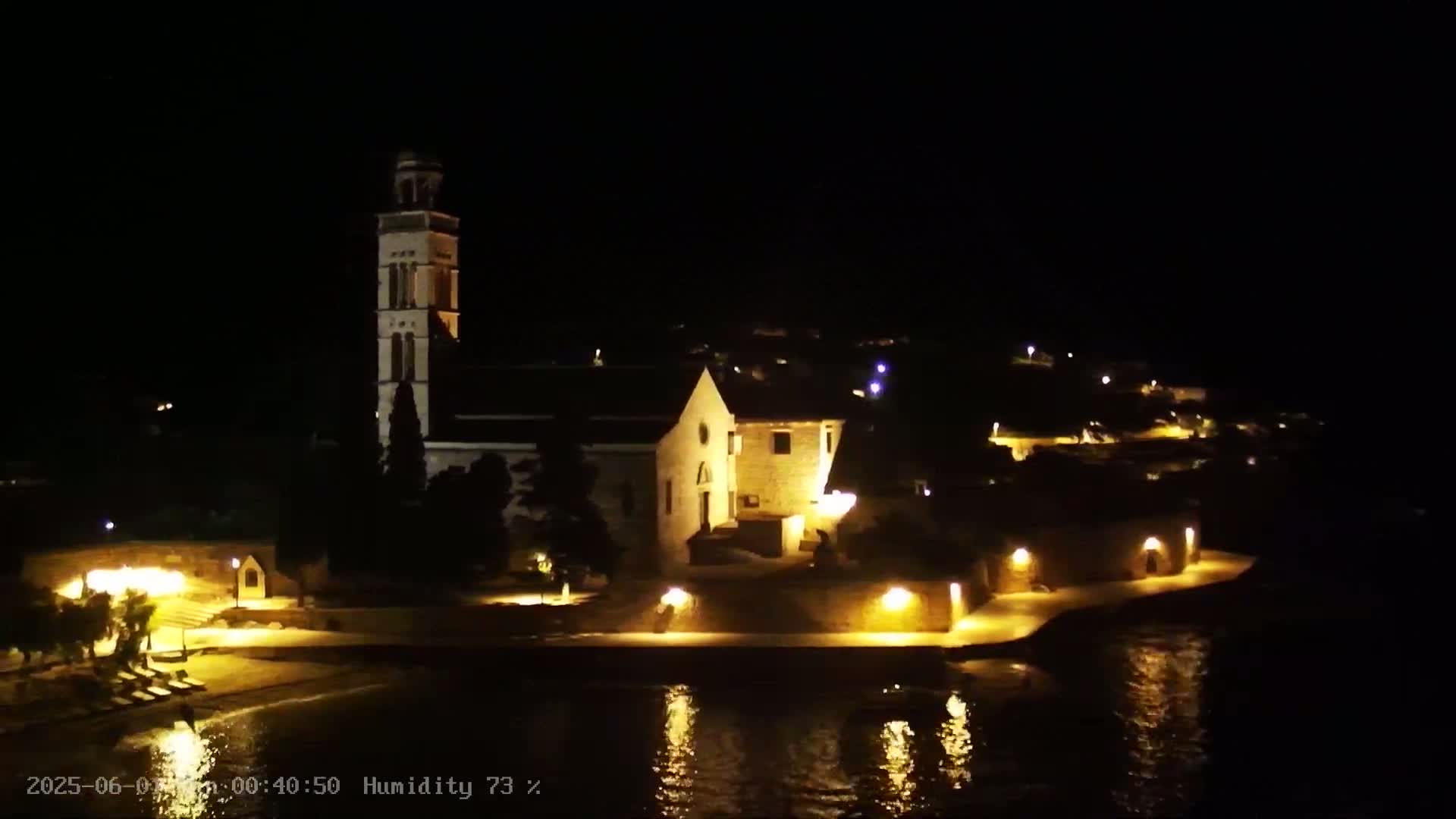 Dalmatia, Hvar Town  & Adriatic Coast Beach Kriza Panaromic Live Cam - Hvar, Grad Hvar, Split-Dalmatia, Croatia