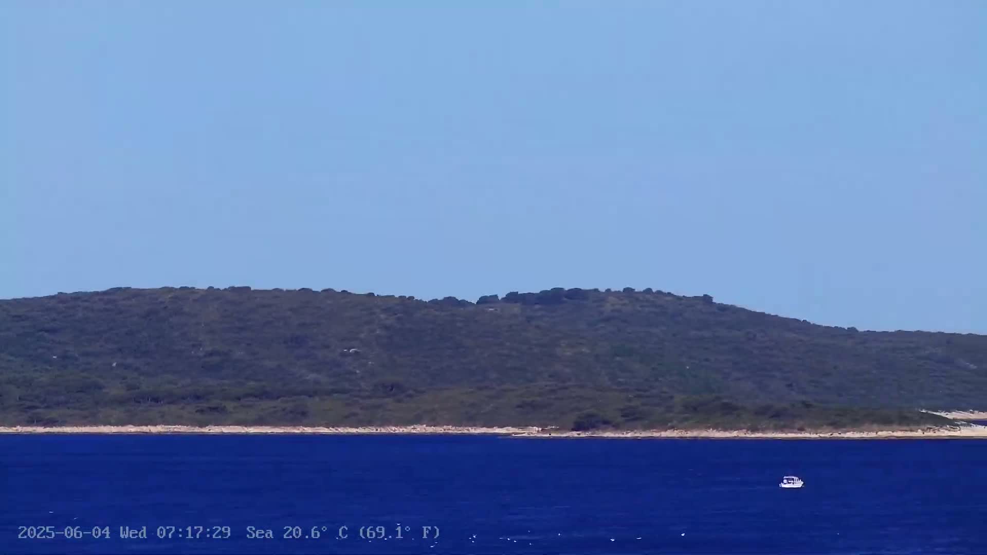 Dalmatia, Hvar Town  & Adriatic Coast Beach Kriza Panaromic Live Cam - Hvar, Grad Hvar, Split-Dalmatia, Croatia