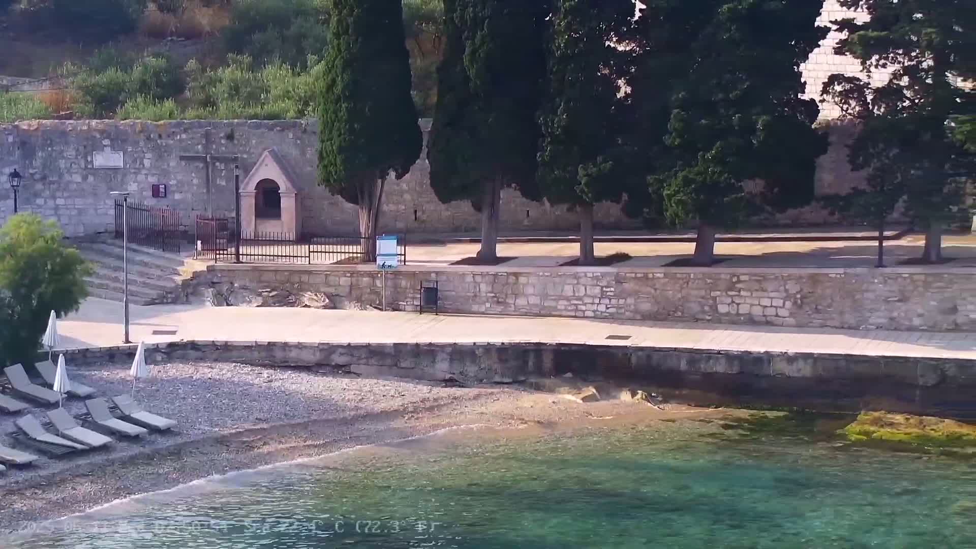 Dalmatia, Hvar Town  & Adriatic Coast Beach Kriza Panaromic Live Cam - Hvar, Grad Hvar, Split-Dalmatia, Croatia
