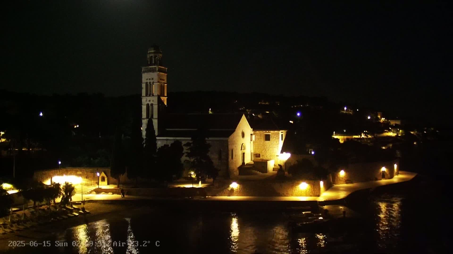 Dalmatia, Hvar Town  & Adriatic Coast Beach Kriza Panaromic Live Cam - Hvar, Grad Hvar, Split-Dalmatia, Croatia