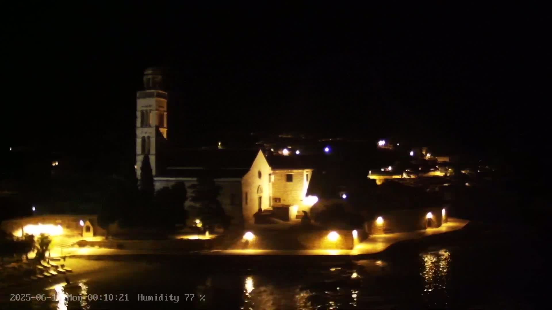Dalmatia, Hvar Town  & Adriatic Coast Beach Kriza Panaromic Live Cam - Hvar, Grad Hvar, Split-Dalmatia, Croatia