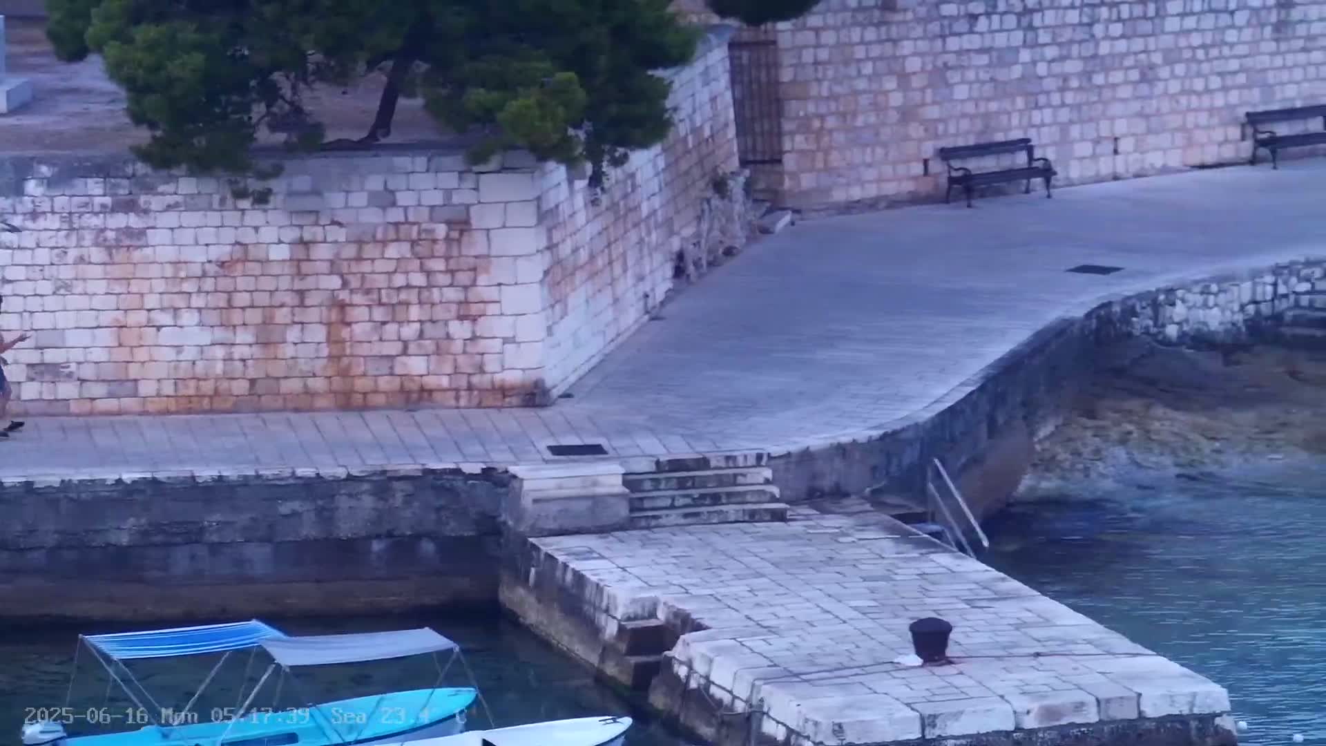 Dalmatia, Hvar Town  & Adriatic Coast Beach Kriza Panaromic Live Cam - Hvar, Grad Hvar, Split-Dalmatia, Croatia