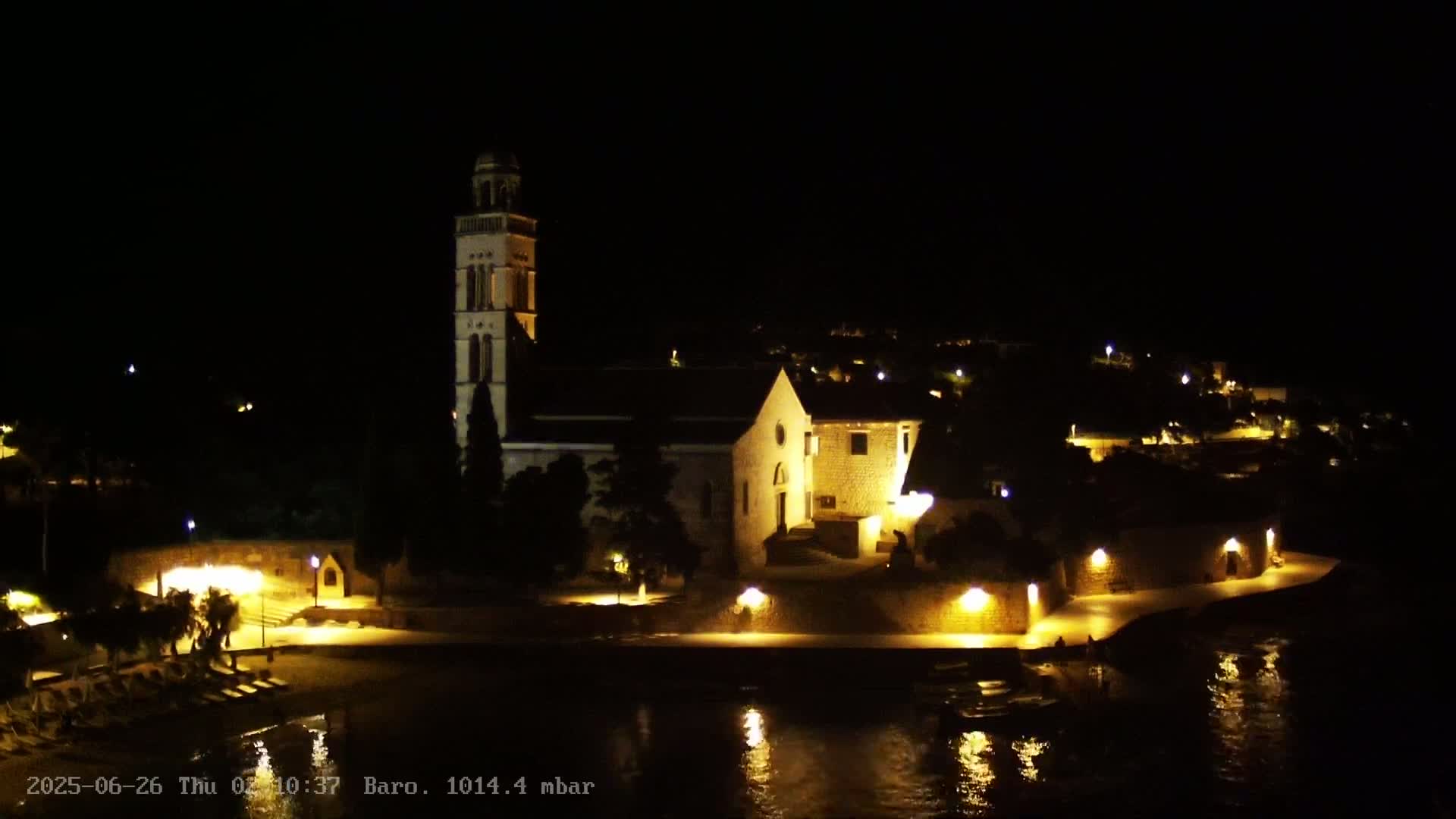 Dalmatia, Hvar Town  & Adriatic Coast Beach Kriza Panaromic Live Cam - Hvar, Grad Hvar, Split-Dalmatia, Croatia