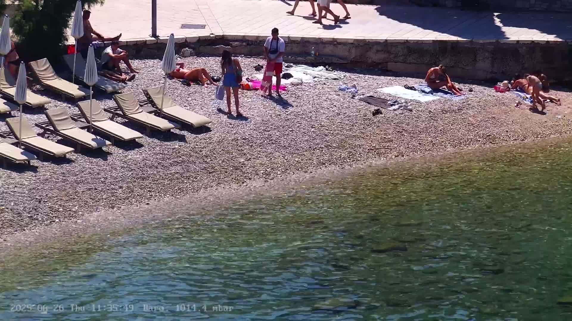 Dalmatia, Hvar Town  & Adriatic Coast Beach Kriza Panaromic Live Cam - Hvar, Grad Hvar, Split-Dalmatia, Croatia