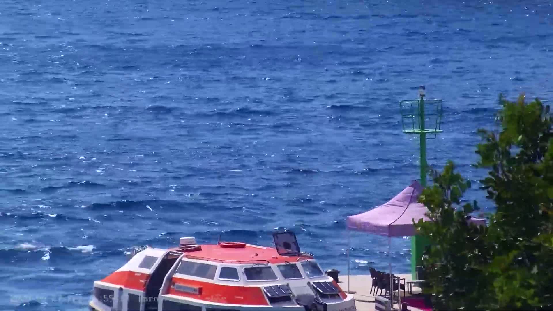 Dalmatia, Hvar Town  & Adriatic Coast Beach Kriza Panaromic Live Cam - Hvar, Grad Hvar, Split-Dalmatia, Croatia