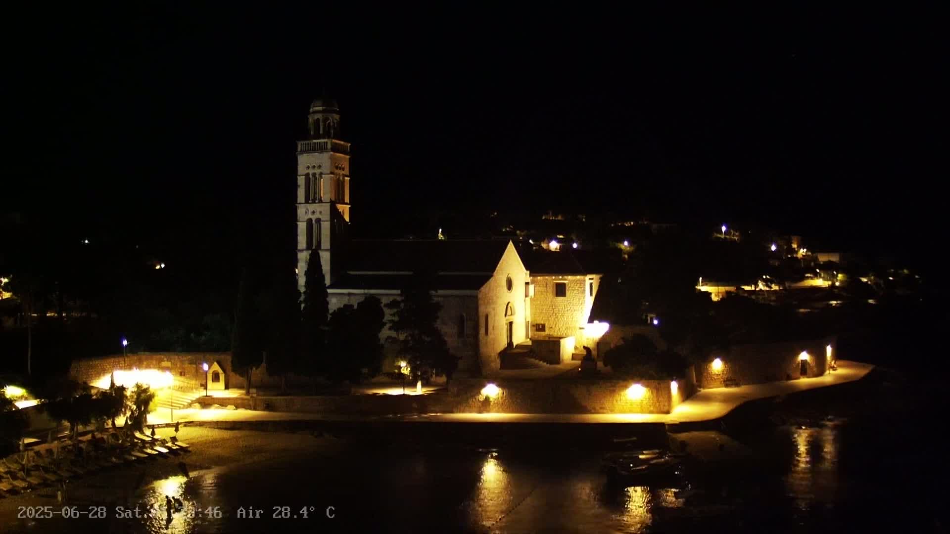 Dalmatia, Hvar Town  & Adriatic Coast Beach Kriza Panaromic Live Cam - Hvar, Grad Hvar, Split-Dalmatia, Croatia