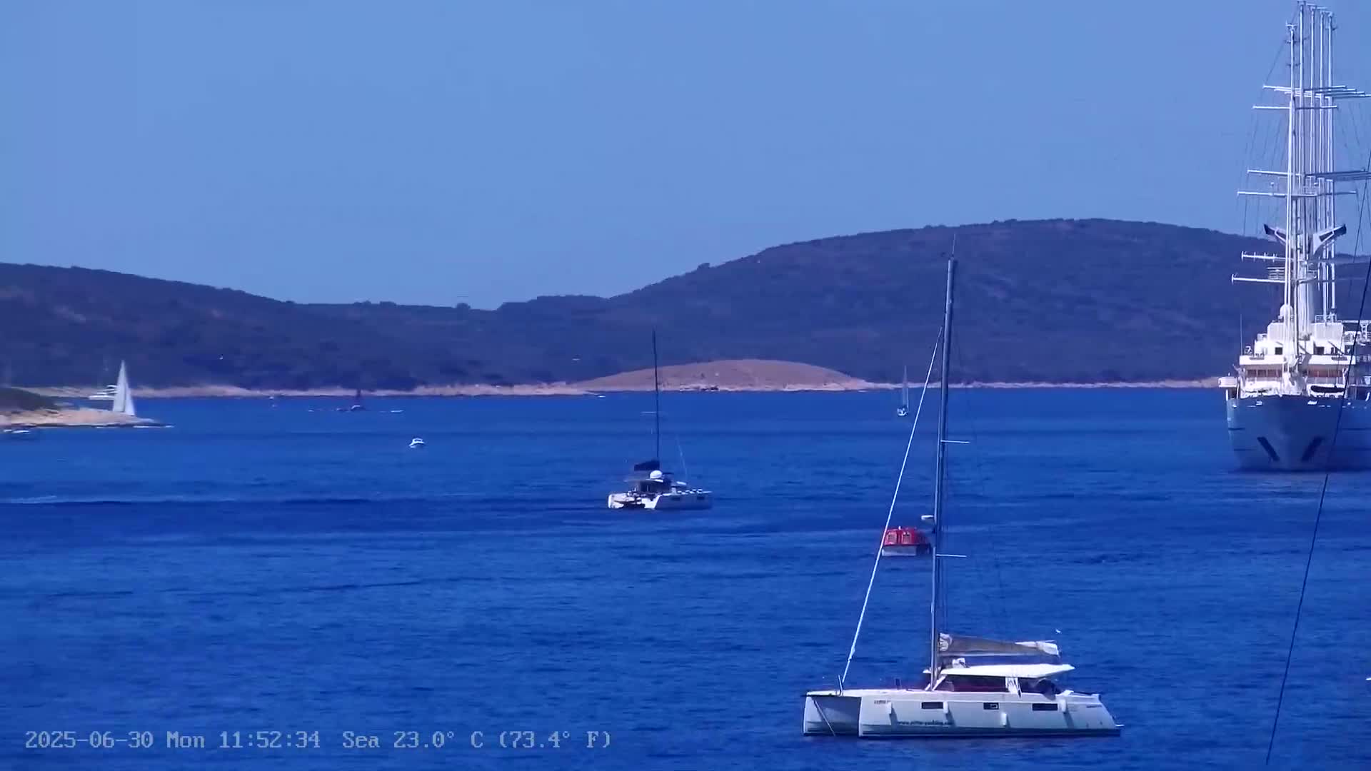 Dalmatia, Hvar Town  & Adriatic Coast Beach Kriza Panaromic Live Cam - Hvar, Grad Hvar, Split-Dalmatia, Croatia