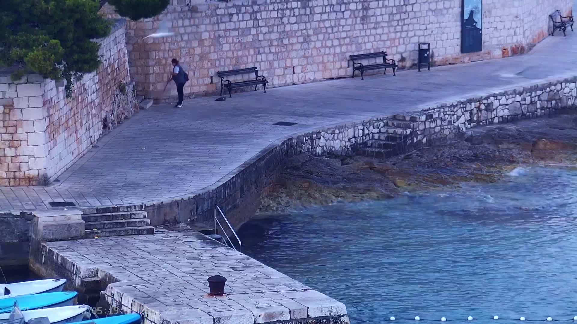 Dalmatia, Hvar Town  & Adriatic Coast Beach Kriza Panaromic Live Cam - Hvar, Grad Hvar, Split-Dalmatia, Croatia