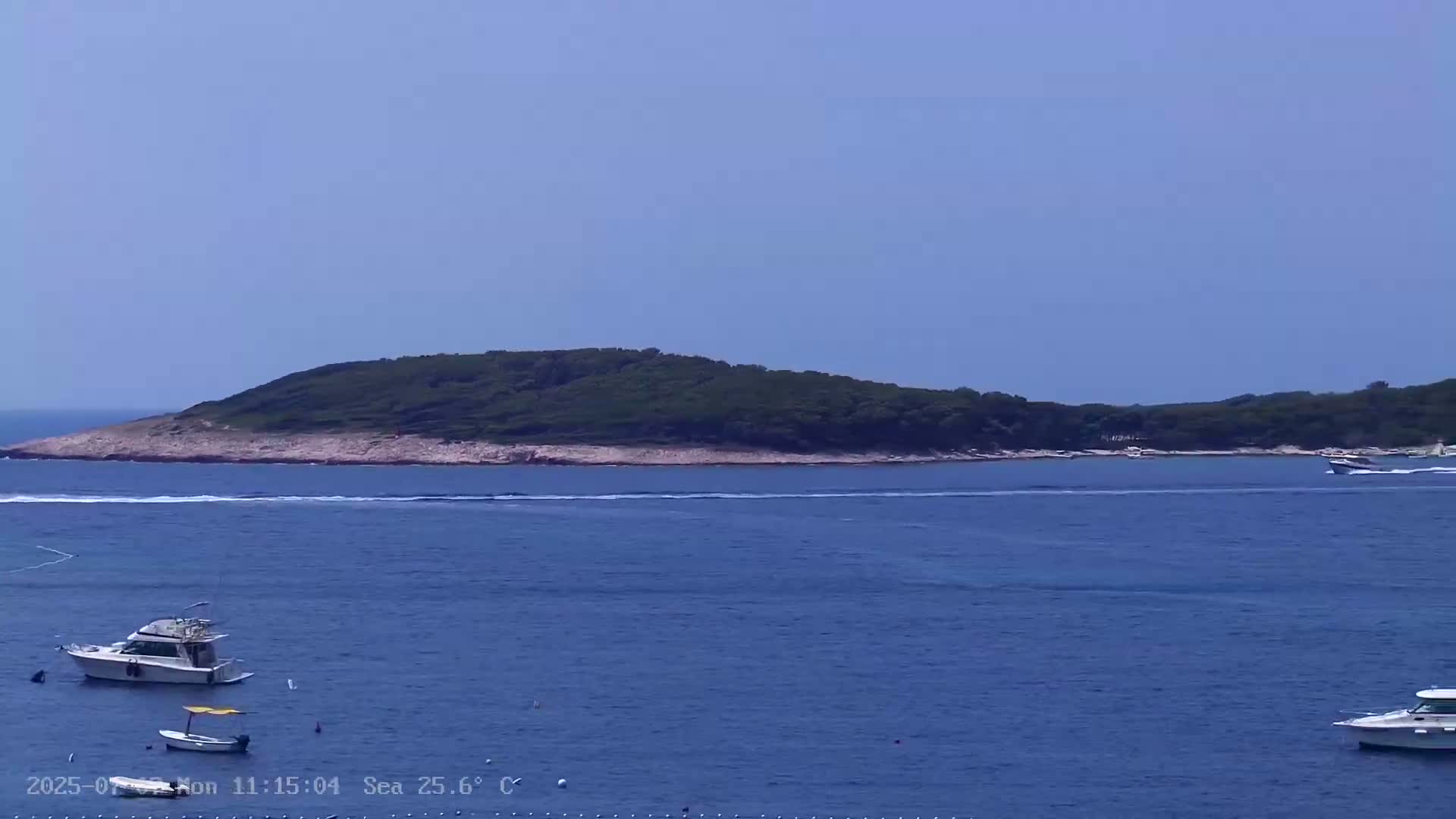 Dalmatia, Hvar Town  & Adriatic Coast Beach Kriza Panaromic Live Cam - Hvar, Grad Hvar, Split-Dalmatia, Croatia
