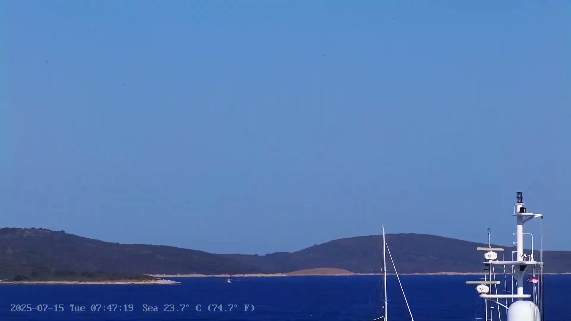 Dalmatia, Hvar Town  & Adriatic Coast Beach Kriza Panaromic Live Cam - Hvar, Grad Hvar, Split-Dalmatia, Croatia