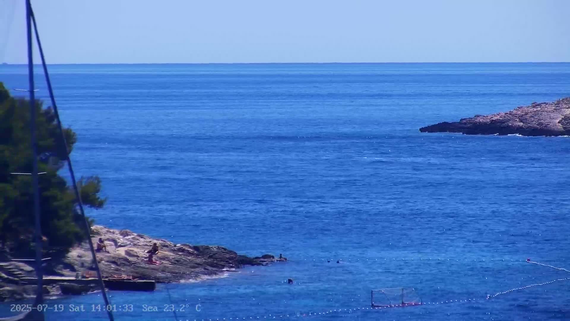 Dalmatia, Hvar Town  & Adriatic Coast Beach Kriza Panaromic Live Cam - Hvar, Grad Hvar, Split-Dalmatia, Croatia